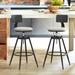 LUE BONA 26 in to 38 in Adjustable Height Faux Leather Upholstered Swivel Bar Stool with Metal Legs (Set of 2 )