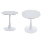 BESTCOSTY Steel Pedestal End Table Set in White | 21.65 H x 23.62 W x 23.62 D in | Wayfair W12yyy41P154314-ZY