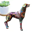 Statue de chien de dessin animé multicolore figurine animale cadeaux en polyrésine décoration