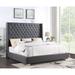 Grand Discount Furniture Sleigh Bed Upholstered/Faux leather in Gray | Queen | Wayfair HH400 6FT Diamond Bed grey - Queen