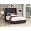 Grand Discount Furniture Sleigh Bed Upholstered/Faux leather in Black | King | Wayfair HH324 6ft Diamond Bed black -King