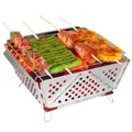 Barbecue de camping multifonction pliable portable poêle à bois filet T1 acier inoxydable poêle