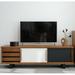 Latitude Run® Cadarrius Solid Wood 78.7" W Storage Credenza Wood in Black/Brown/Gray | 23.2 H x 78.7 W x 17.7 D in | Wayfair