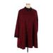 AX Paris Casual Dress - A-Line High Neck Long sleeves: Red Color Block Dresses - Women's Size 28