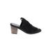 Rebels Mule/Clog: Slip-on Chunky Heel Casual Black Print Shoes - Women's Size 8 - Round Toe