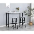 ling Faux Marble Black Table Top Bar Table w/ 2 Bar Chairs, Kitchen Counter w/ Bar Chairs, Breakfast Bar Table Sets, For Home, Kitchen | Wayfair