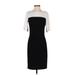Anne Klein Cocktail Dress - Sheath: Black Color Block Dresses - Women's Size 4