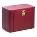 Winston Porter Jewelry Box Leather/Velvet in Red | 9.5 H x 12.5 W x 7.5 D in | Wayfair 04E4C09FC1A946EA965B8911B2270161