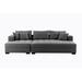 Gray Sectional - Latitude Run® 3-Seat L-Shape Sectional Sofa Couch Set w/ Chaise Lounge, Ottoman Coffee Table Bench | Wayfair