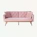 Mercer41 Yuraima 68.3" Velvet Round Arm Loveseat Metal in Pink | 29 H x 68.3 W x 32.3 D in | Wayfair D1C3DFE5099242819A75174F82405795