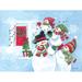 The Holiday Aisle® Snowman Family Fun On Canvas by Diane Kater Print Canvas in Blue | 12 H x 18 W x 1.25 D in | Wayfair