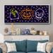 The Holiday Aisle® Neon Halloween - Floater Frame Print on Canvas Canvas, Solid Wood in Indigo | 24 H x 60 W x 1.5 D in | Wayfair