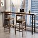 Hokku Designs Quammen Rectangular 2 - Person Outdoor Restaurant Standing Height Table Set Wood in Black/Brown/Green | 78.74 W x 17.72 D in | Wayfair