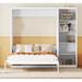Hokku Designs Yosmely Murphy Storage Bed Wood in White | 83.7 H x 87.5 W x 79 D in | Wayfair F846A9F8E0724AFDAC308812837B3A16