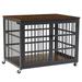 Tucker Murphy Pet™ 43.3"W X 29.9"D X 33.5"H Furniture Style Dog Crate Wrought Frame Door w/ Side Openings in Brown | Wayfair