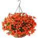 Primrue Faux Silk Hanging Basket Arrangement in Basket Faux Silk in Red | 21.6 H x 15.7 W x 15.7 D in | Wayfair 4F1DFBB5D04F4B81A3D67D66CE801C7B