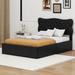 Red Barrel Studio® Gavinder Upholstered Panel Storage Bed Upholstered, Solid Wood in Black | 42.9 H x 56.5 W x 78.7 D in | Wayfair