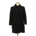 Jones New York Wool Coat: Knee Length Black Print Jackets & Outerwear - Women's Size 14