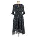 Shoshanna Casual Dress - A-Line Crew Neck 3/4 sleeves: Blue Print Dresses - Women's Size 12