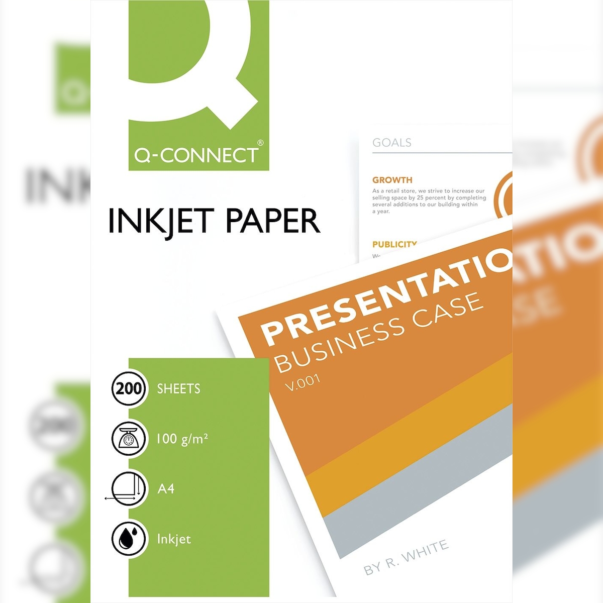 Q-Connect® KF01553 Inkjet-Papiere Premium - A4, 100 g/qm, weiß, 200 Blatt Image
