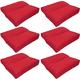 NYVI Loungekissen SunLounge Outdoor 40x40 cm Rot 6er Set - Wasserabweisend, Schmutzabweisend, Bequem, für Stühle, Bänke, Boden