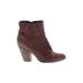 Nine West Ankle Boots: Brown Print Shoes - Women's Size 7 1/2 - Round Toe