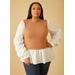 Plus Size Ruched Paneled Ribbed Top