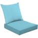 2-Piece Deep Seating Cushion Set sky blue solid colour Outdoor Chair Solid Rectangle Patio Cushion Set