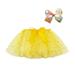 Kids Girls Party Dance Ballet Splice Star Sequin Tulle Skirt+Bow Hairpin Rainbow Tulle Skirt Denim Skirt for Girls Denim Jacket for Girls Mini Skirt Stretch Tennis Skirt for Toddler Girls