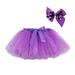 Kids Girls Party Dance Ballet Splice Star Sequin Tulle Skirt+Bow Hairpin Rainbow Tulle Skirt Denim Skirt for Girls Denim Jacket for Girls Mini Skirt Stretch Tennis Skirt for Toddler Girls