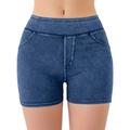 WEAIXIMIUNG Wide Leg Jeans Women Tall Women s Sports Leisure Yoga Denim Shorts Women s Jeans Dark Blue S