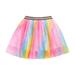 Kids Girls Party Dance Ballet Splice Star Sequin Tulle Skirt+Bow Hairpin Rainbow Tulle Skirt Denim Skirt for Girls Denim Jacket for Girls Mini Skirt Stretch Tennis Skirt for Toddler Girls