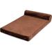 Memory Foam Lounger Pet Bed - Medium - 36 X 24 Inch - Ultra Soft Plush Pet Bed - Headrest Pillow Top - Brown