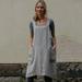 Rigardu dresses for women Pinafore Apron Work Women Cotton Dress Garden Pinafore Women s Dress womens dresses Grey + M