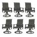 ECOPATIO Patio Swivel Chairs Set of 6 Outdoor Dining Chairs High Back All Weather Breathable Textilene Outdoor Swivel Chairs with Metal Rocking Frame for Lawn Garden Backyard Deck Dark Gray