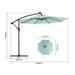 OYang Solar Offset Umbrella with 40 Built-in LED Lights Air Vent Removable Crank Handle Cross Base Outdoor Market Hanging Umbrella for Backyard Deck