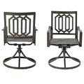 LeCeleBee 2 Pack Modern Classic Outdoor Metal Swivel Chairs Patio Dining Rocker Chair for Backyard Patio or Living Room (2 Pack Textilence Chairs)