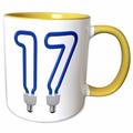Number Seventeen as an energy saving colored light bulb 15oz Two-Tone Yellow Mug mug-165665-13