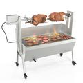 ROVSUN 35 Electric Rotisserie Grill 176 Lbs Capacity Pig Lamb Spit Roaster Rotisserie w/Lockable Wheels Wind Baffle Adjustable Height BBQ Charcoal Rotisserie Grill Kit for Outdoor Party Camping