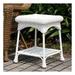 Wicker Lane Outdoor White Wicker Patio Furniture End Table