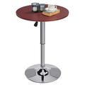 Jaxnfuro Height Adjustable Round Pub Table Counter Bar Height MDF Top Table 360Â° Swivel Bar Tables Tall Cocktail Tables Bistro Table Wood Color