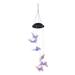 LED Butterflies Solar Wind Chime Wind Bell Light Waterproof Color Changing Garden Lamp Hanging Courtyard Light Porch Garden Decor