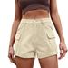 Womens Bike Shorts with Padding Women s Summer High Waisted Denim Shorts Folded Hem Casual Short Jeans