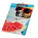 Hidove Acrylic Clipboard Jack Russell Dog on a Mattress Standard A4 Letter Size Clipboards with Silver Low Profile Clip Art Decorative Clipboard 12 x 8 inches