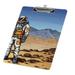Hidove Acrylic Clipboard Astronaut Standing on Mars Standard A4 Letter Size Clipboards with Silver Low Profile Clip Art Decorative Clipboard 12 x 8 inches