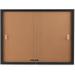 Enclosed Cork Board Sliding Glass Door 4 X 3 Foot Locking Bulletin Board For Wall (CBSD43BK)