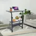 Mobile Laptop Desk Rolling Laptop Table Bedside Table Adjustable Height 3 Layers