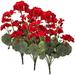 Silk Geranium Bush â€“ Artificial Flowers Outdoor DÃ©cor â€“ Red 19â€� Long Set Of 3