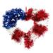 Clearance! Ttybhh Hangs Patriotic Party Heart Shaped Decoration Independence Day Red White and Blue Shiny Wreath Home Decoration Blue
