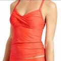 Athleta Swim | Athleta Tankini Top Red Twister Swimsuit Swim 32b/C 32b 32c Xs New | Color: Red | Size: Xs